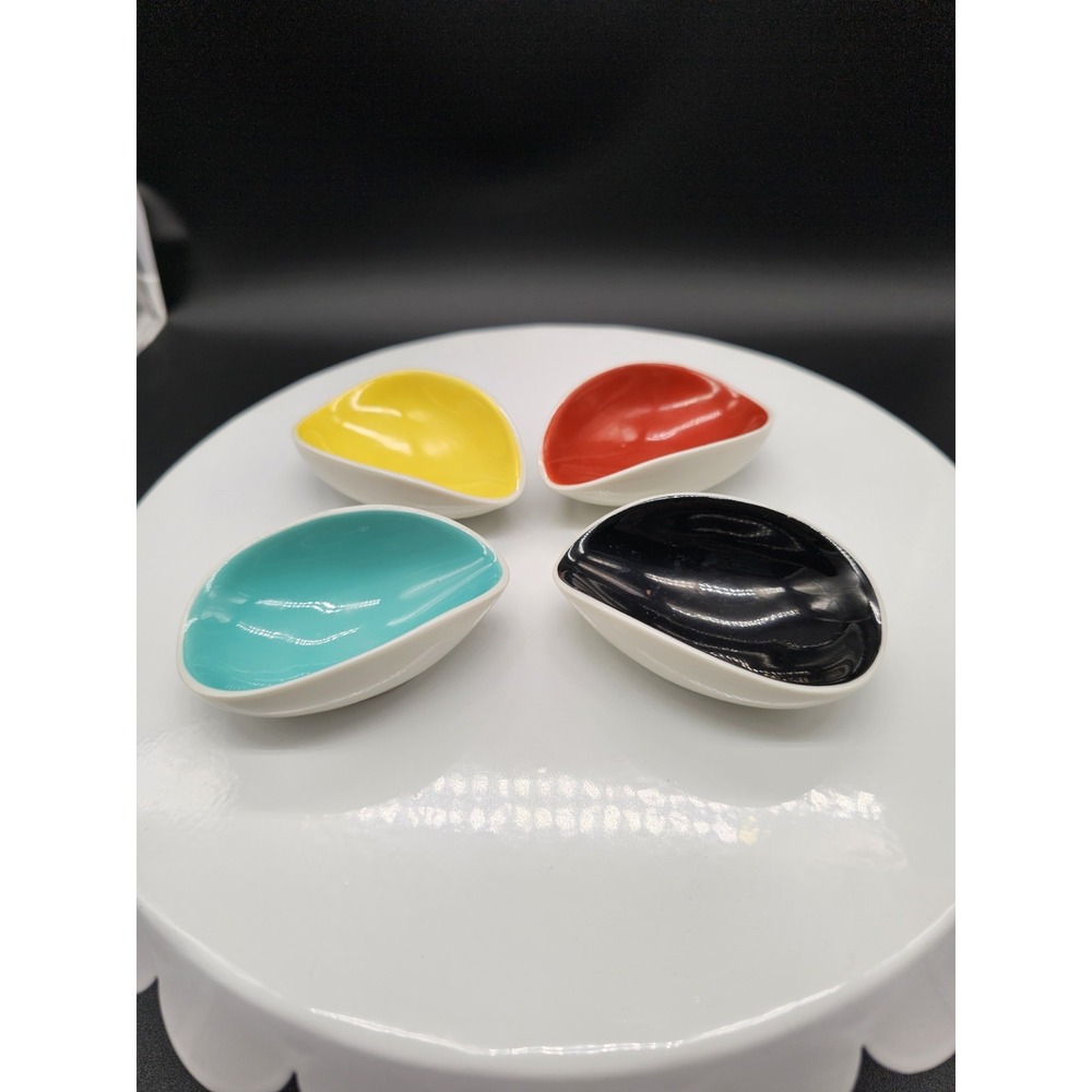 Vintage Helmut Kruger Berlin‎ Porcelain Salt Cellar Set Of 4 MCM  Delicate READ!